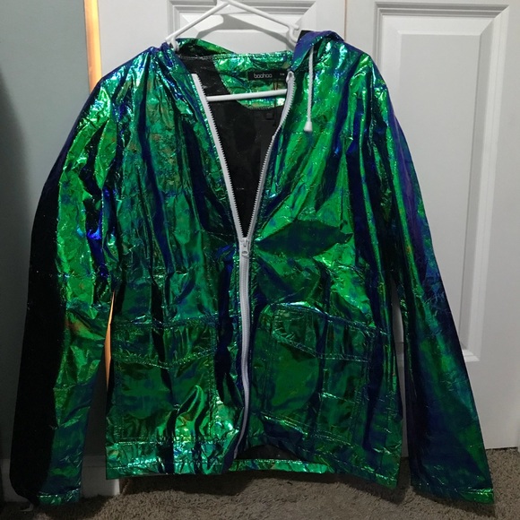 green holographic jacket
